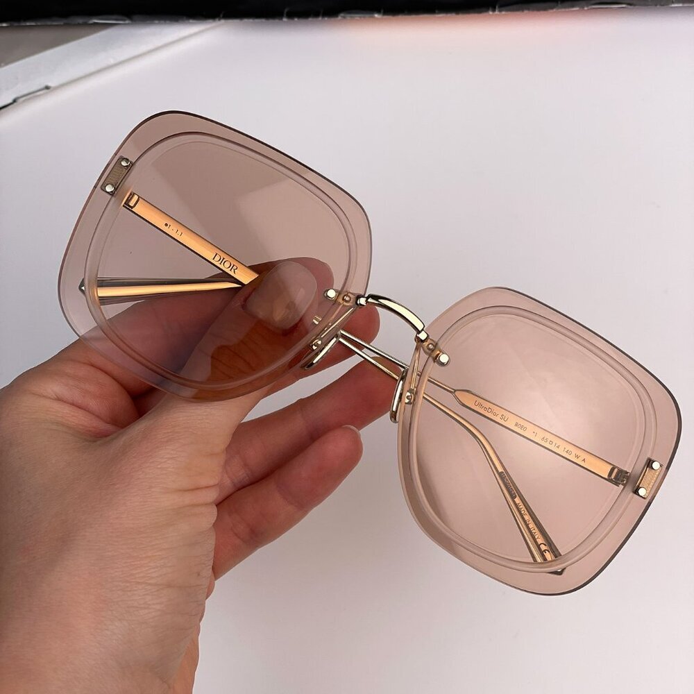 Dior ULTRADIOR SU B0E0 BRAND NEW Sunglasses Pink Gold Nude Women Square